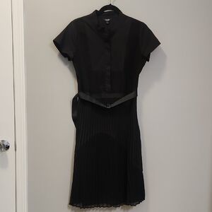 Simply Vera‎ Vera Wang Pleated Fit & Flare Dress Black Size M Minimalist